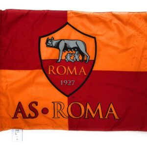 BANDIERA UFFICIALE  AS.ROMA ufficiale football club AS.ROMA  - 100% POLIESTERE  misure 50 x 65 cm circa