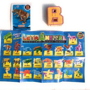LETRABOTS - LETRANIMAL - IL TUO ROBOT A FORMA DI ANIMALE BEAST TIRANNOSAURUS LETTERA ( B )  - CARD INCLUSA