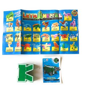 LETRABOTS - LETRANIMAL ROBOT A FORMA DI ANIMALE KILLBULL TAUROS LETTERA ( K )  - CARD INCLUSA - CICABOOM