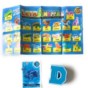 LETRABOTS - LETRANIMAL ROBOT A FORMA DI ANIMALE DINO BRONTOSAURUS LETTERA ( D ) - CARD INCLUSA - CICABOOM