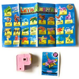 LETRABOTS - LETRANIMAL ROBOT A FORMA DI ANIMALE PIZZA MANTA LETTERA ( P )  - CARD INCLUSA - CICABOOM