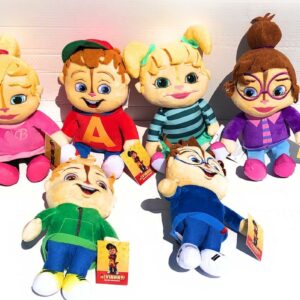 ALVIN SUPERSTAR serie completa 6 personaggi Peluche 35cm peronaggio ALVIN [Brittany] [Theodore][Simon][Alvin][Jeanette][Eleanor] - Originale