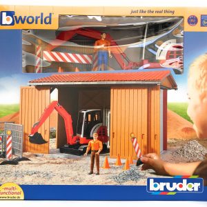 Bruder 62020 - SET AMBIENTAZIONE BRUDER CON RIMESSA E ACCESSORI  scala 1/16