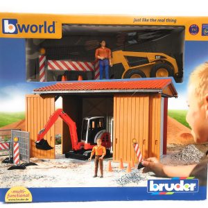 Bruder 62020 - SET AMBIENTAZIONE BRUDER CON RIMESSA E ACCESSORI come foto  scala 1/16