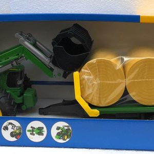 Bruder 01634 - John Deere 6920 - 02052 con carro trasporta balloni - 02220 colorazione limited edition - scala 1/16