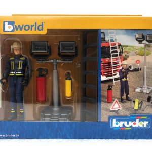 Bruder 62700 - POMPIERE CON SCALA E ACCESSORI -  ATTENZIONE CONFEZIONE ROVINATA  - scala 1/16