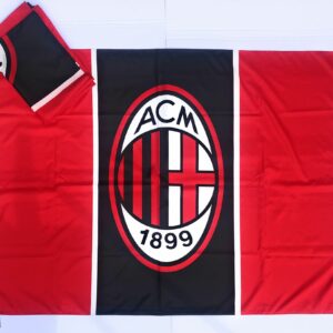 BANDIERA MILAN - BANDIERA MILAN 2022 UFFICIALE GRANDE RIGATA CIRCA CM 100 X 140