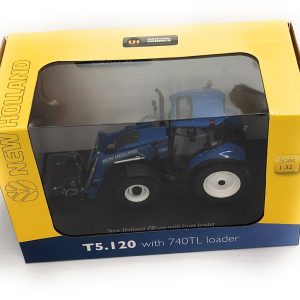 UNIVERSAL HOBBIES COLLECTION NEW HOLLAND T5.120 con pala WITH 740TL LOADER UH 4958 scala 1/32