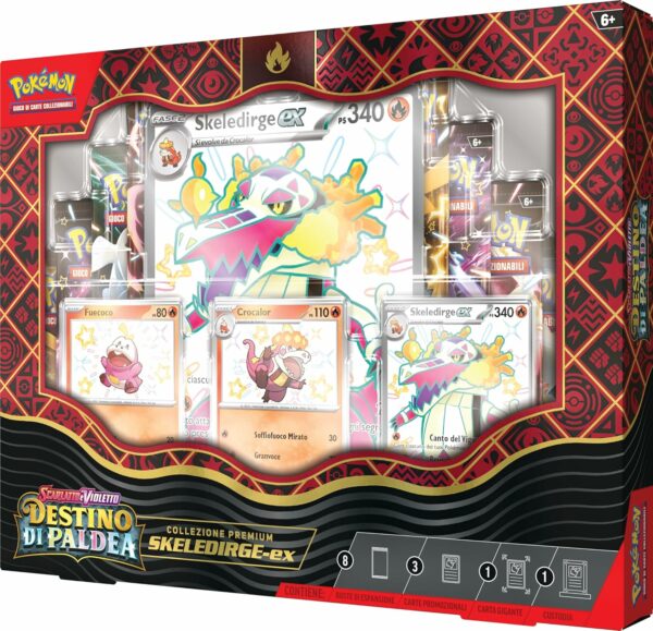 Pokemon Collezione premium Skeledirge-ex dell’espansione Scarlatto e Violetto Destino di Paldea edizione in italiano - immagine 2