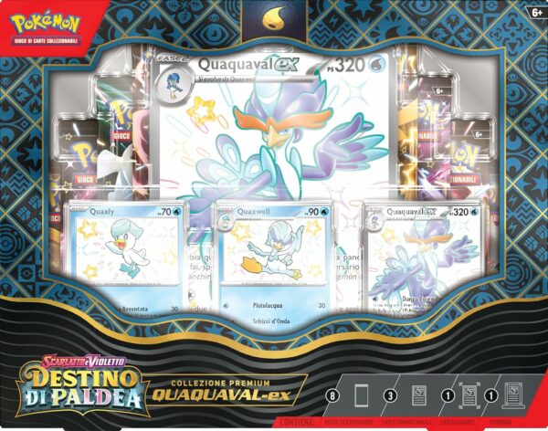 Pokemon Collezione premium Quaquaval-ex dell’espansione Scarlatto e Violetto Destino di Paldea edizione in italiano - immagine 2