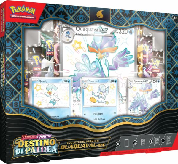 Pokemon Collezione premium Quaquaval-ex dell’espansione Scarlatto e Violetto Destino di Paldea edizione in italiano