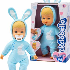 Cicciobello My Love Pigiama Color Azzurro a Forma di Coniglietto con Ciuccio Incluso Alto 24 cm, Giochi Preziosi CCBE1000