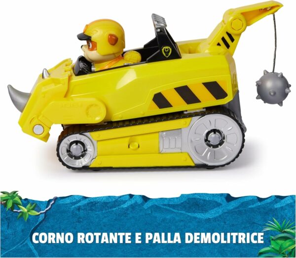 Paw Patrol Jungle Pups, Veicolo Rinoceronte di Rubble, Spin Master 6067761 - immagine 2