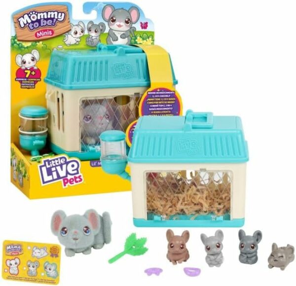 Little Live Pets- Mommy To Be Mini, Mamma Topolino con i suoi cuccioli, Giochi Preziosi LP301410
