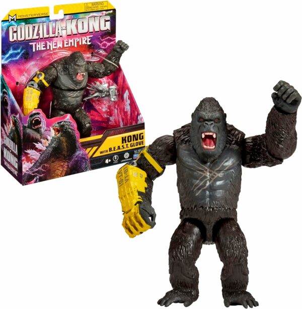 Godzilla x Kong- Kong con guanto B.E.A.S.T., statuetta snodata, 15 cm, Giochi Preziosi MN303000