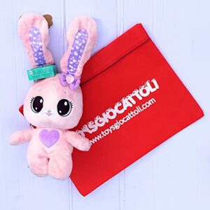 TOYSGIOCATTOLI Coniglietto Rosa, Dolce e Soffice Peluche che Muove le Orecchie e fa ( Cucú se gli Schiacci il Pancino )