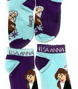 TOYSGIOCATTOLI calze x bambino bambina varie taglie e modelli - frozen anna - frozen elsa .- 2 paia al pacco (large gamba corta 2 paia)