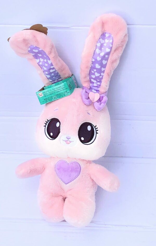 TOYSGIOCATTOLI Coniglietto Rosa, Dolce e Soffice Peluche che Muove le Orecchie e fa ( Cucú se gli Schiacci il Pancino ) - immagine 3