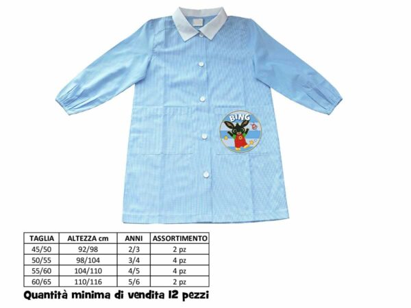 Coriex NUOVO GREMBIULE SCUOLA IN OFFERTA 2 TASCHE MANICHE ELASTICIZZATE (5-6 anni altezza 110-116 cm)