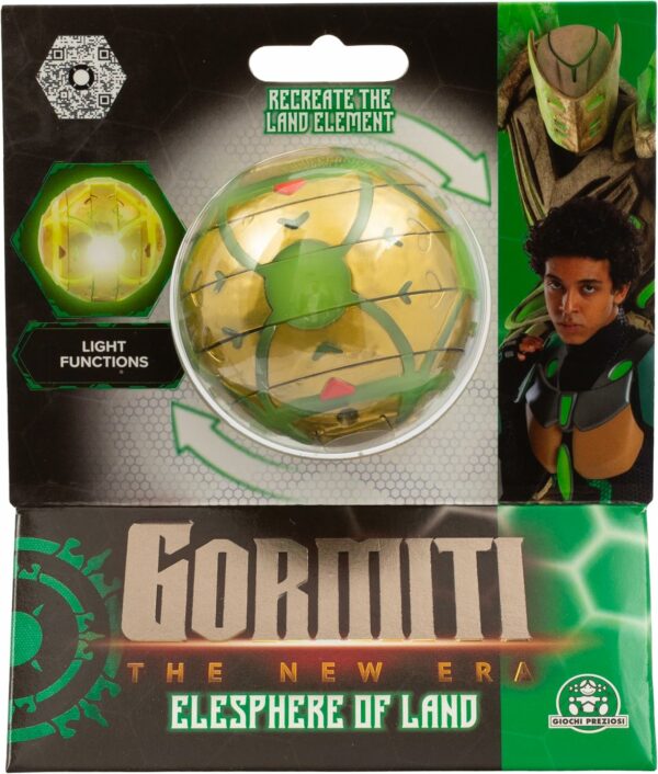Gormiti THE NEW ERA - Elesfera Del Clan Della Terra Glen, Ricrea L'Elemento Della Terra Ruotando Gli Anelli E La Sfera Si Illuminerà, Giochi Preziosi GRV01000 - immagine 3