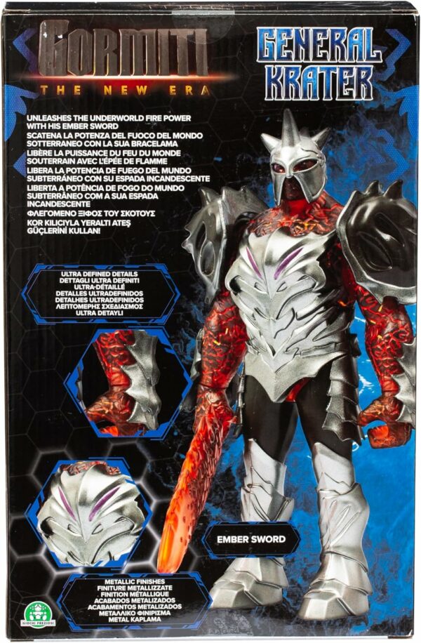 Gormiti THE NEW ERA - Generale Krater Nemico, Action Figure Villain, Rivale Con Arma Bracelama, 27 Cm Articolato, Giochi Preziosi GRV09401 - immagine 2