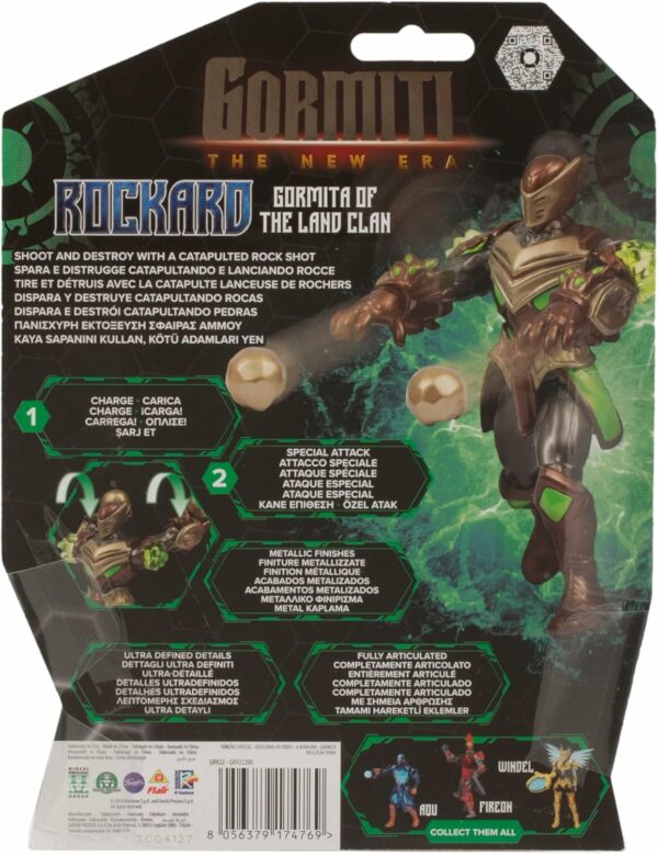 Gormiti THE NEW ERA - Del Clan Della Terra Rockard Glen Con Funzione Attacco, 15 cm Articolato, Giochi Preziosi GRV22000 - immagine 2