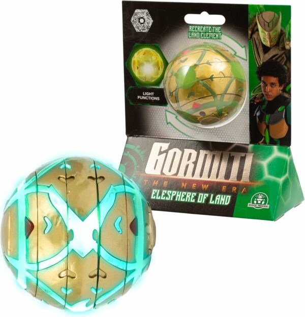 Gormiti THE NEW ERA - Elesfera Del Clan Della Terra Glen, Ricrea L'Elemento Della Terra Ruotando Gli Anelli E La Sfera Si Illuminerà, Giochi Preziosi GRV01000
