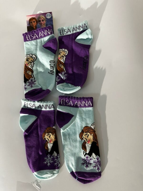 TOYSGIOCATTOLI calze x bambino bambina varie taglie e modelli - frozen anna - frozen elsa .- 2 paia al pacco (large gamba corta 2 paia) - immagine 3