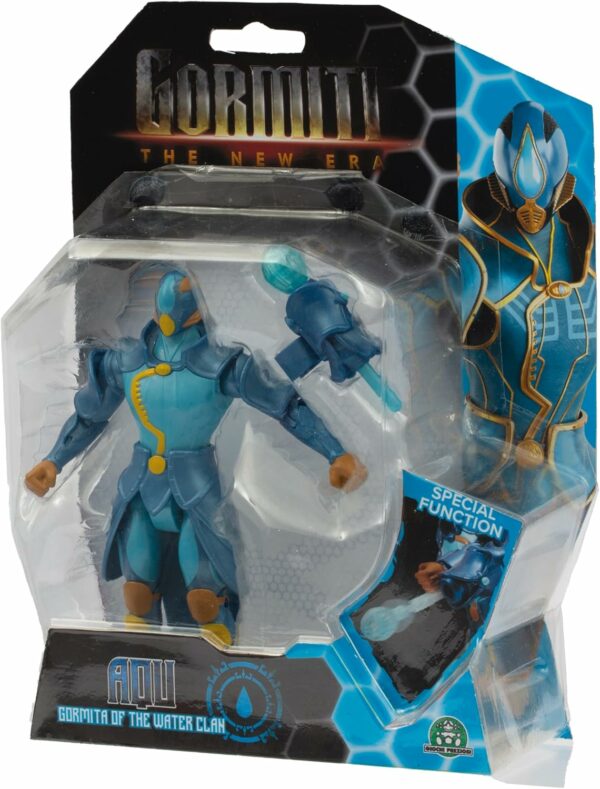 Gormiti THE NEW ERA - Del Clan Dell'Acqua Aqu Carter Con Funzione Attacco, 15 cm Articolato, Giochi Preziosi GRV22000