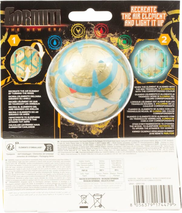 Gormiti THE NEW ERA - Elesfera Del Clan Dell'Aria Skye, Ricrea L'Elemento Dell'Aria Ruotando Gli Anelli E La Sfera Si Illuminerà, Giochi Preziosi GRV01000 - immagine 2