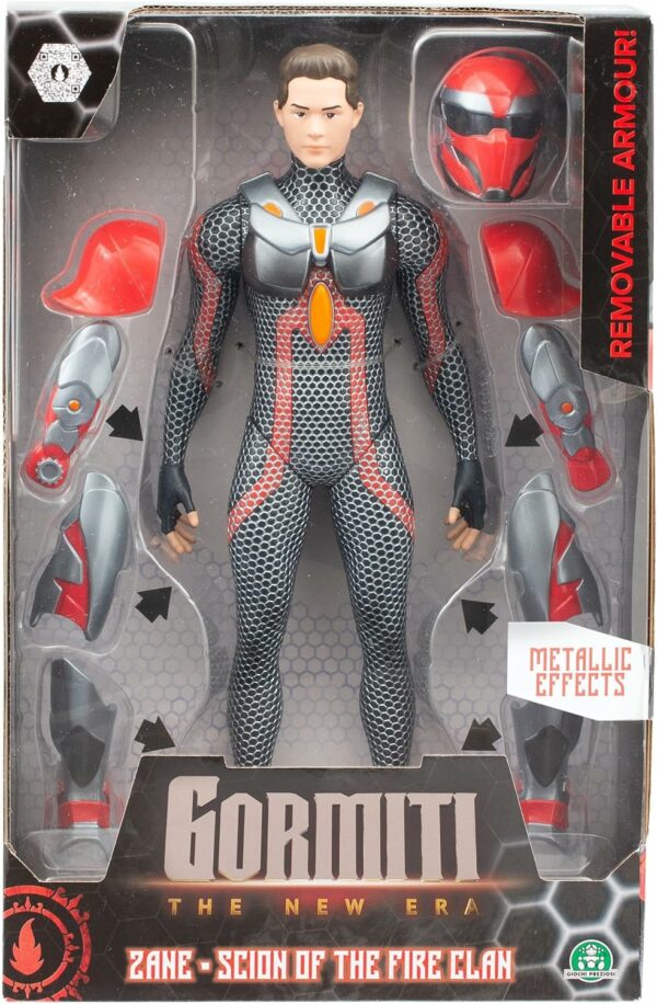 Gormiti THE NEW ERA - Scion Del Clan Del Fuoco Zane, Action Figure 27 Cm Articolato, Giochi Preziosi GRV03000