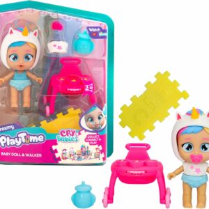 Cry Babies, Bambola Dreamy 7 cm con girello fucsia, piange lacrime vere, IMC Toys 923218