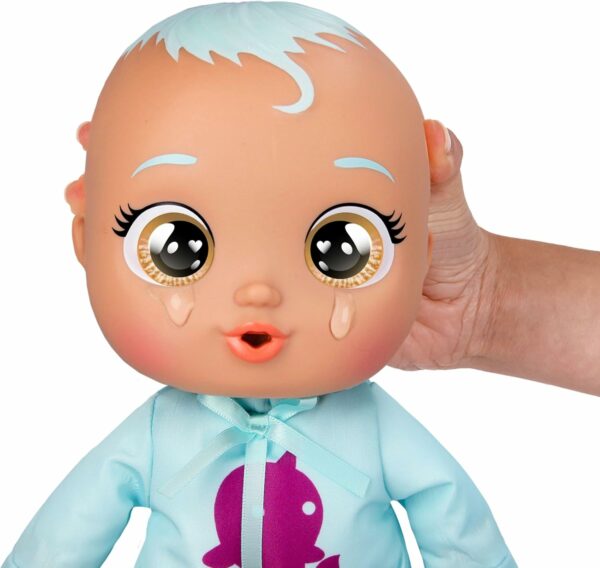Cry Babies Newborn Bath Time Dana, Bambola Reagisce quando si bagna, Impermeabile, piange lacrime Vere, IMC Toys 921474 - immagine 4