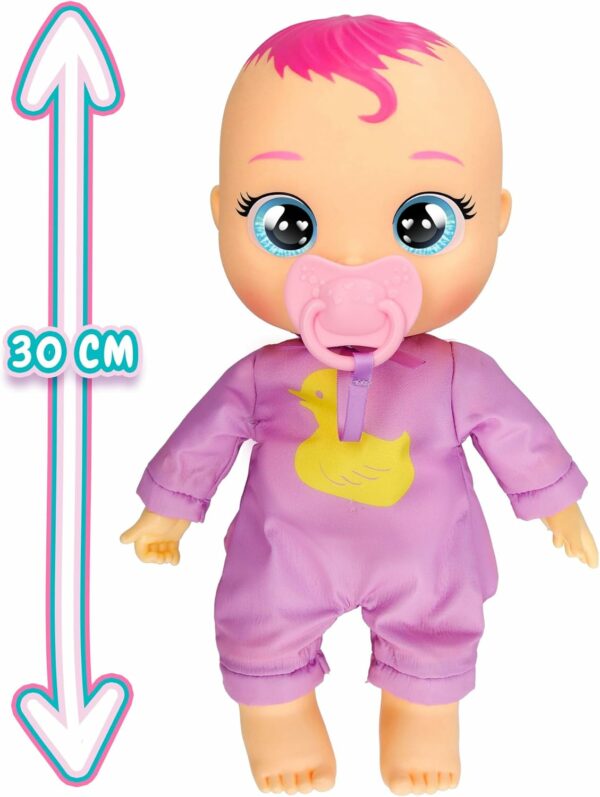 Cry Babies Newborn Bath Time Zoe, Bambola Reagisce quando si bagna, Impermeabile, piange lacrime Vere, IMC Toys 921450 - immagine 2