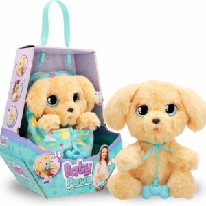 Baby Paws Labrador, Peluche Interattivo con Suoni, Apre e Chiude gli Occhi ed Include Borsetta/Copertina, IMC TOYS 921146