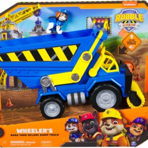 Paw Patrol, Rubble & Crew, Veicolo da cantiere Deluxe di Wheeler, camion ribaltabile con luci e suoni , Spin Master 6070126