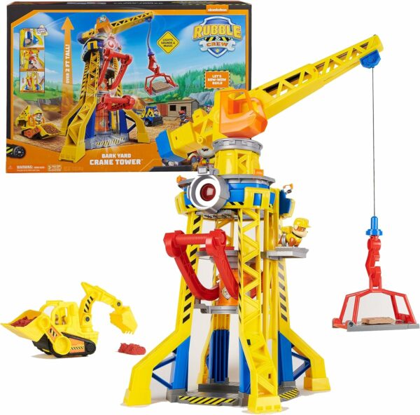 Paw Patrol, Rubble & Crew, Torre del Cantiere Generale, Set di Gioco con Personaggio di Rubble, luci e Suoni, Bulldozer e Sabbia Inclusi, Spin Master 6067494