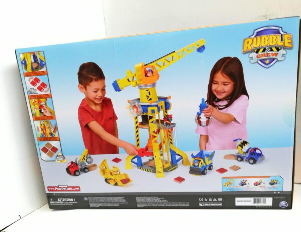 Paw Patrol, Rubble & Crew, Torre del Cantiere Generale, Set di Gioco con Personaggio di Rubble, luci e Suoni, Bulldozer e Sabbia Inclusi, Spin Master 6067494 - immagine 5