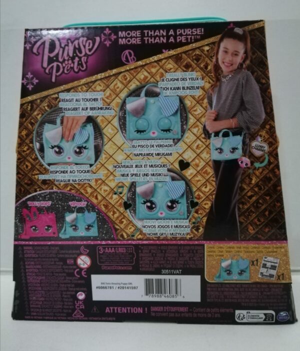 Purse Pets  BORSETTA TOTE PERFECT CAGNOLINO Interattiva , Spin Master 6066781 - immagine 2