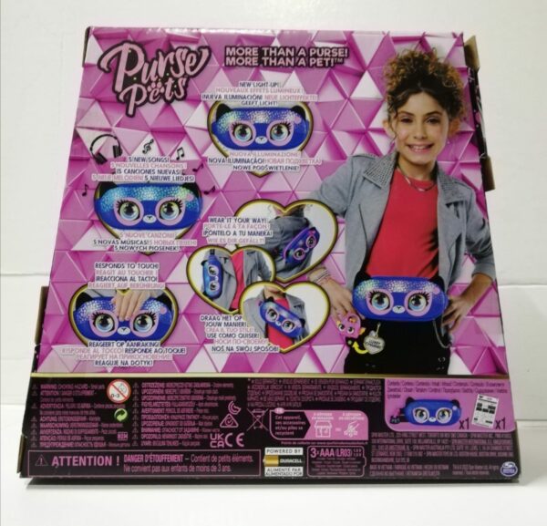 Purse Pets Savannah Spotlight, Marsupio Interattivo luci e suoni, Spin Master 6066544 - immagine 3
