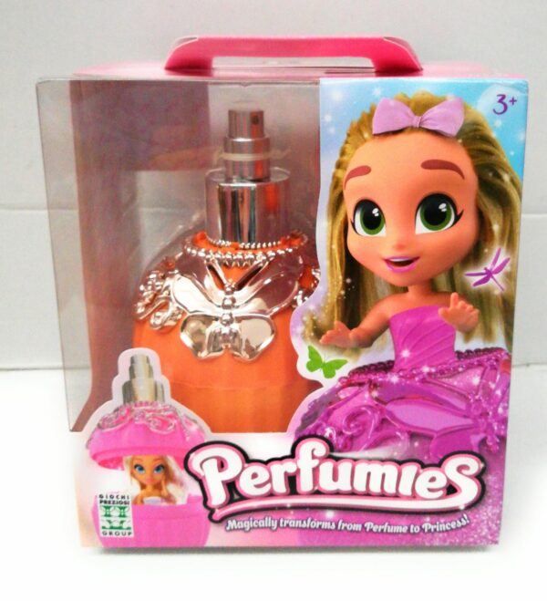 Perfumies boccetta color arancione trasformabile in bambolina con accessori - Grandi Giochi PEF00000