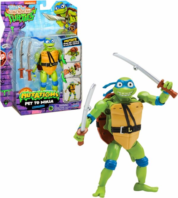Tartarughe Ninja, Leonardo Trasformabile 15 cm, Giochi Preziosi TU838000