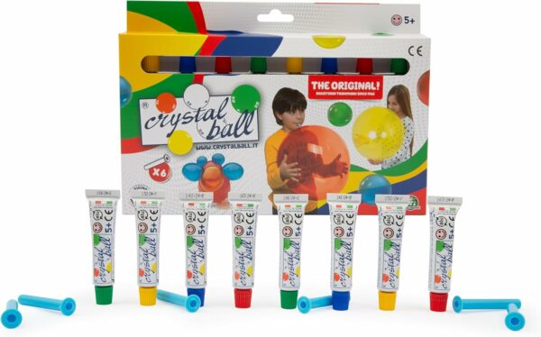 Crystal Ball- Le uniche, vere bolle di plastica , Pacco 8 Pezzi, 4 colori diversi, Giochi Preziosi CRB13000