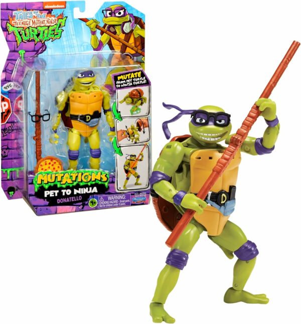 Tartarughe Ninja, Donatello Trasformabile 15 cm, Giochi Preziosi TU838000