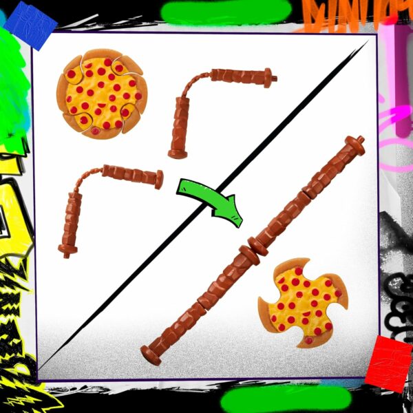Tartarughe Ninja, Michelangelo Trasformabile 15 cm, Giochi Preziosi TU838000 - immagine 3