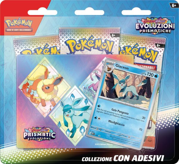 Pokemon Collezione con adesivi Glaceon dell’espansione Scarlatto e Violetto - Evoluzioni Prismatiche in italiano