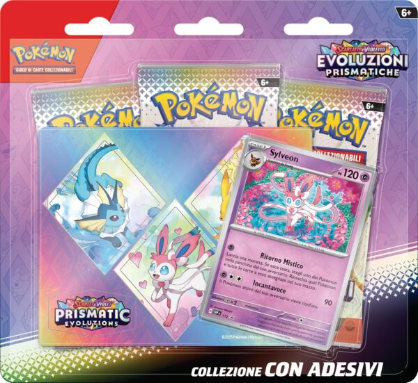 Pokemon Collezione con adesivi Sylveon dell’espansione Scarlatto e Violetto - Evoluzioni Prismatiche in italiano