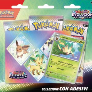 Pokemon Collezione con adesivi Leafeon dell’espansione Scarlatto e Violetto - Evoluzioni Prismatiche in italiano