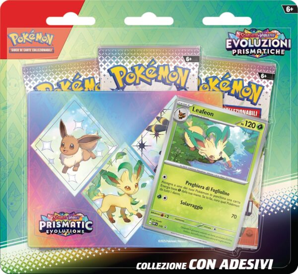 Pokemon Collezione con adesivi Leafeon dell’espansione Scarlatto e Violetto - Evoluzioni Prismatiche in italiano