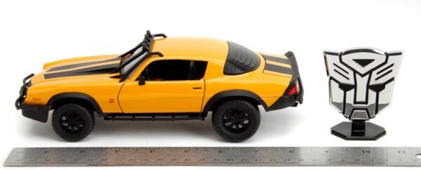 Transformers T7 Bumblebee, Chevrolet Camaro 1977 Modellino Die-cast in scala 1:24 , Simba - immagine 4